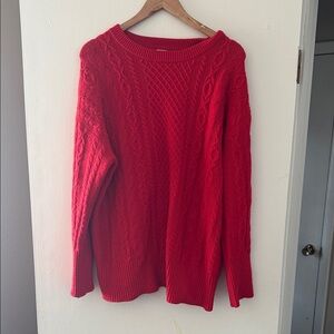 a new day Vibrant Red Cable Knit Sweater